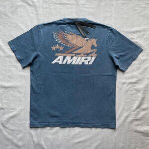 AMIRI MEN'S NAVY RELAXED FIT T-SHIRT COTTON XL SIZE